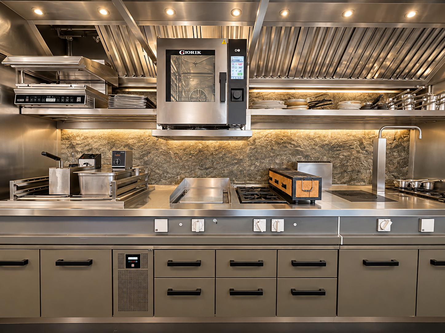 Η XENEX σχεδίασε και εξόπλισε την open kitchen, την κύρια κουζίνα και το bar του Bill & Coo Mykonos, με custom κατασκευές και επαγγελματικό εξοπλισμό.