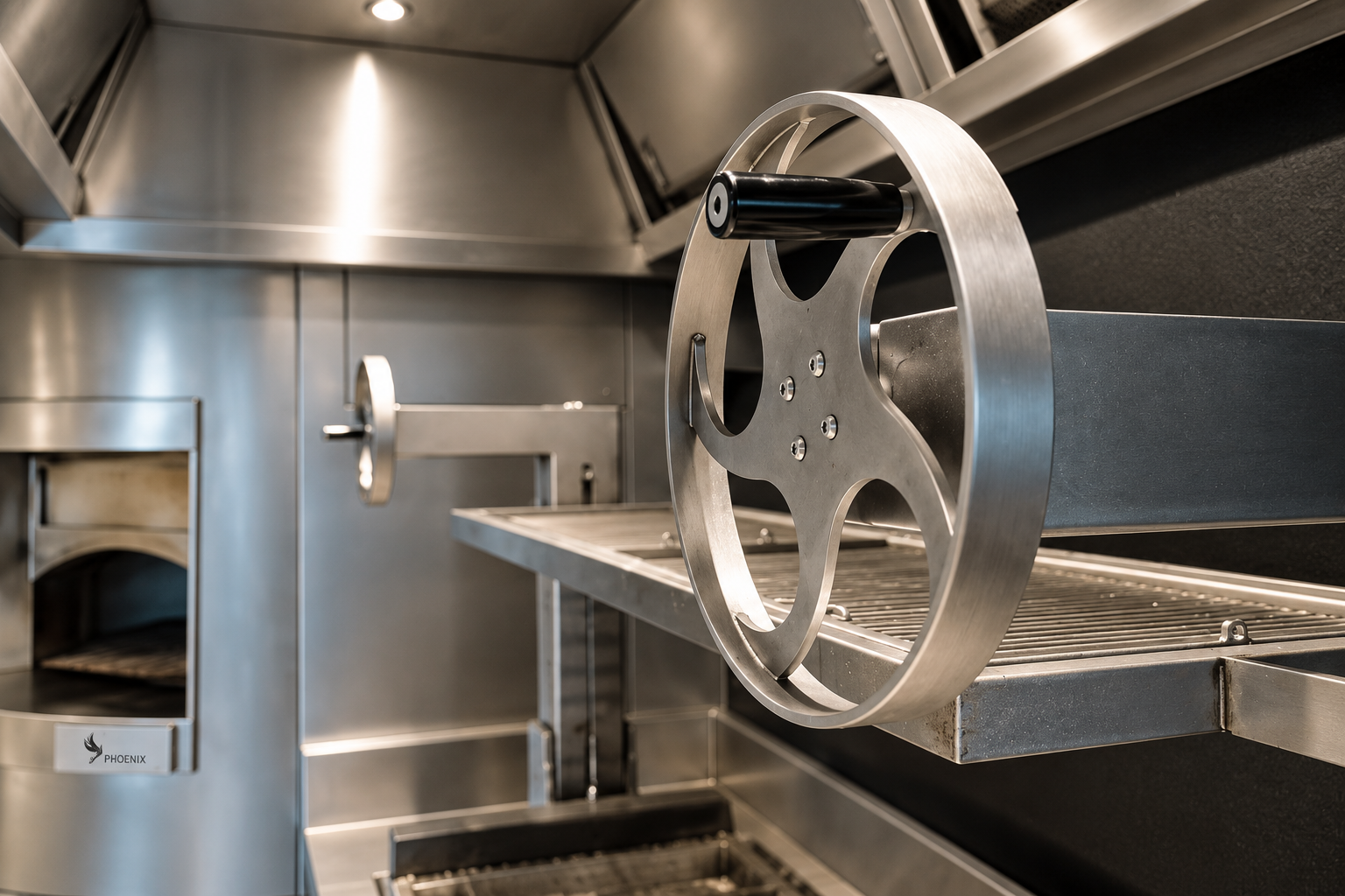 Custom Hearth Oven και Parrilla Charcoal Station Phoenix στην κουζίνα του Daios Cove από την XENEX.